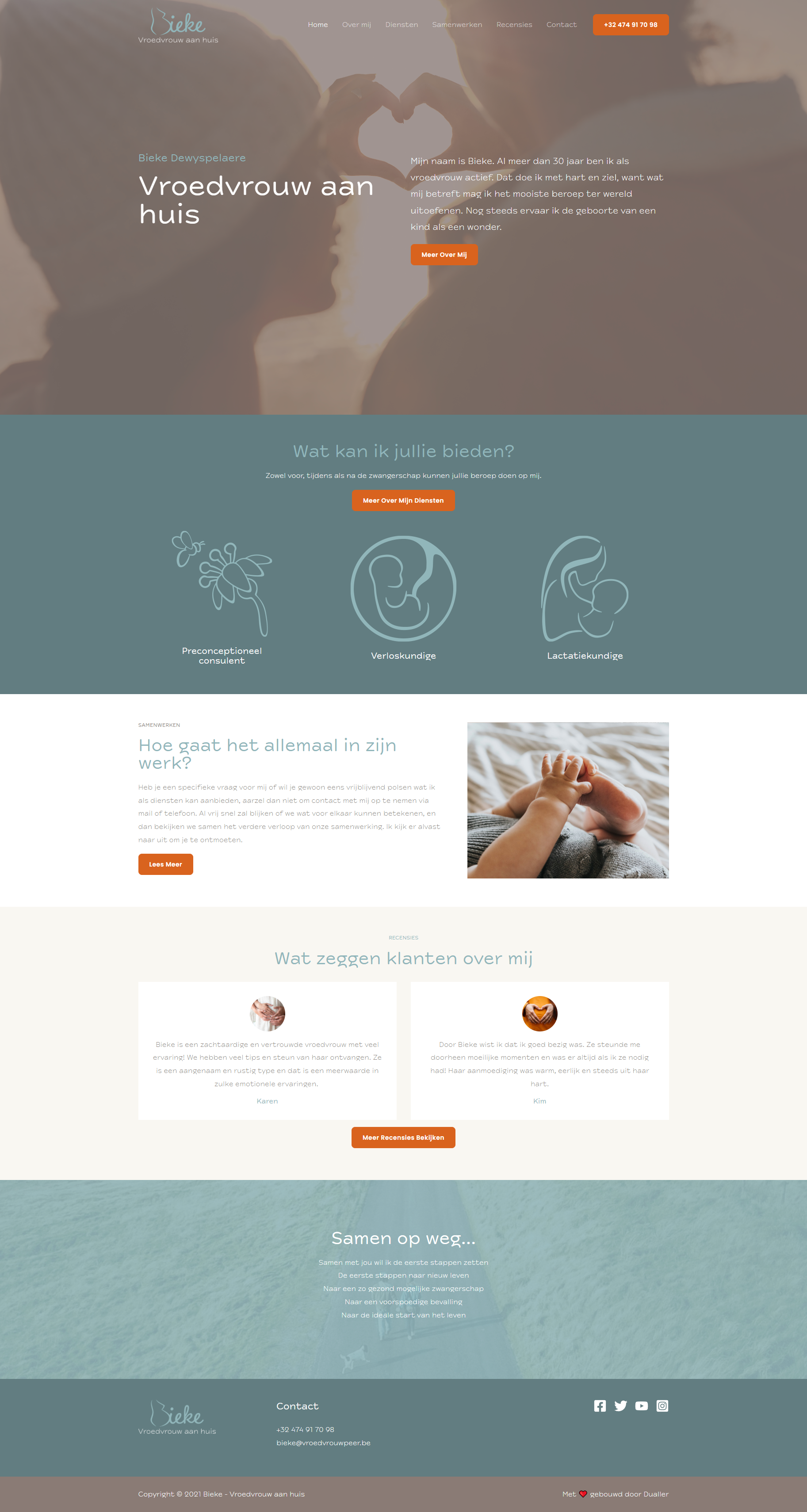 WordPress-website voor Bieke - Vroedvrouw aan huis | Dualler