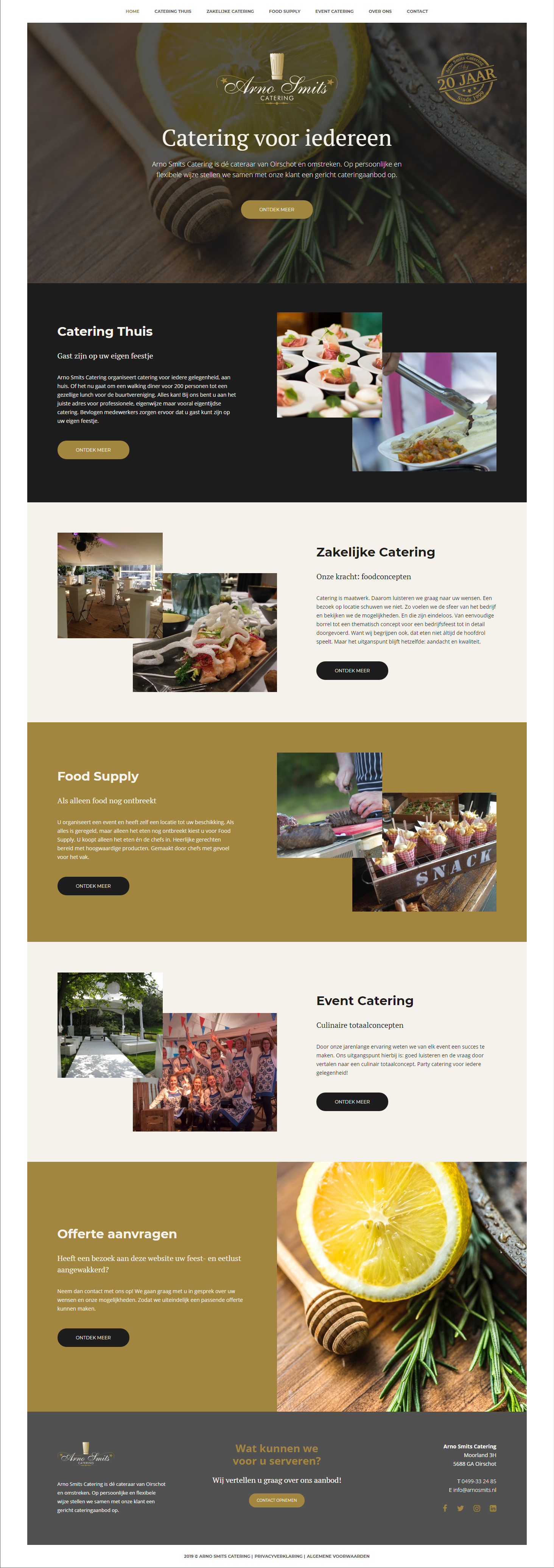 Responsive website voor Arno Smits Catering | Dualler webdesign Oirschot