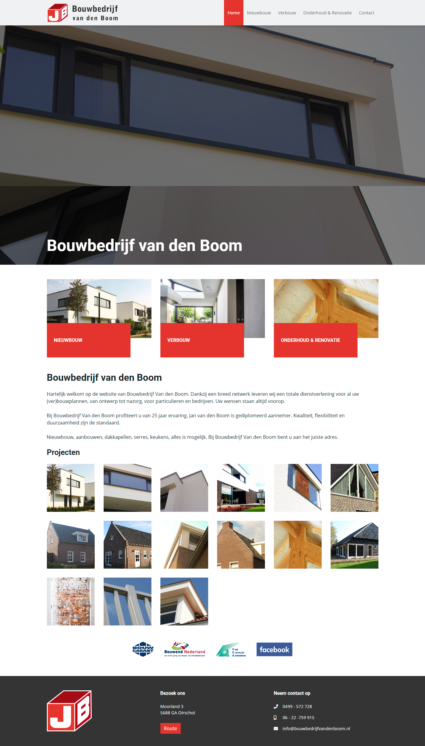 Website voor Bouwbedrijf van den Boom | Dualler