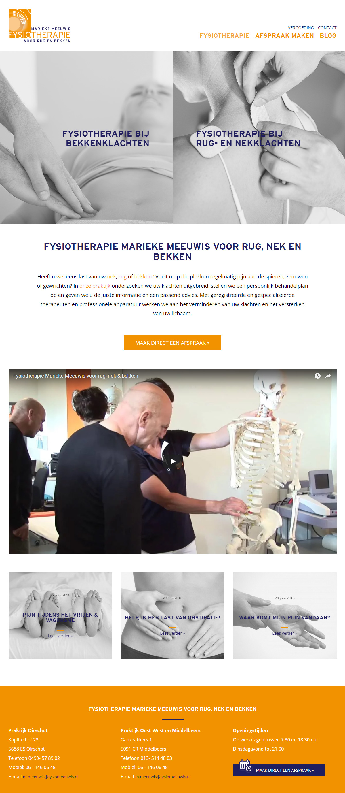 Responsive website in opdracht van Marieke Meeuwis Fysiotherapie | Dualler
