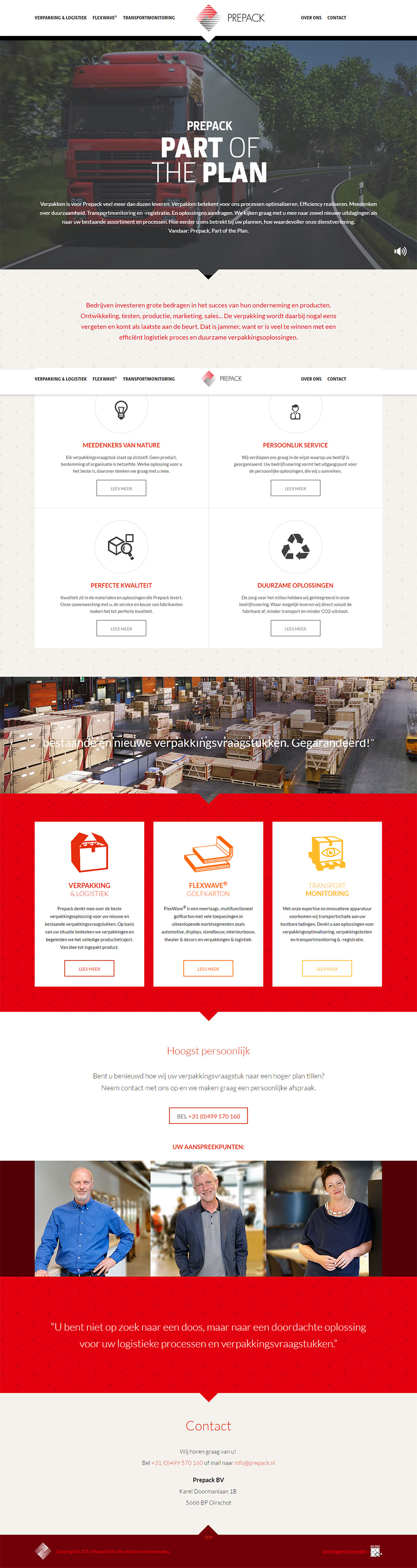 Responsive website voor Prepack