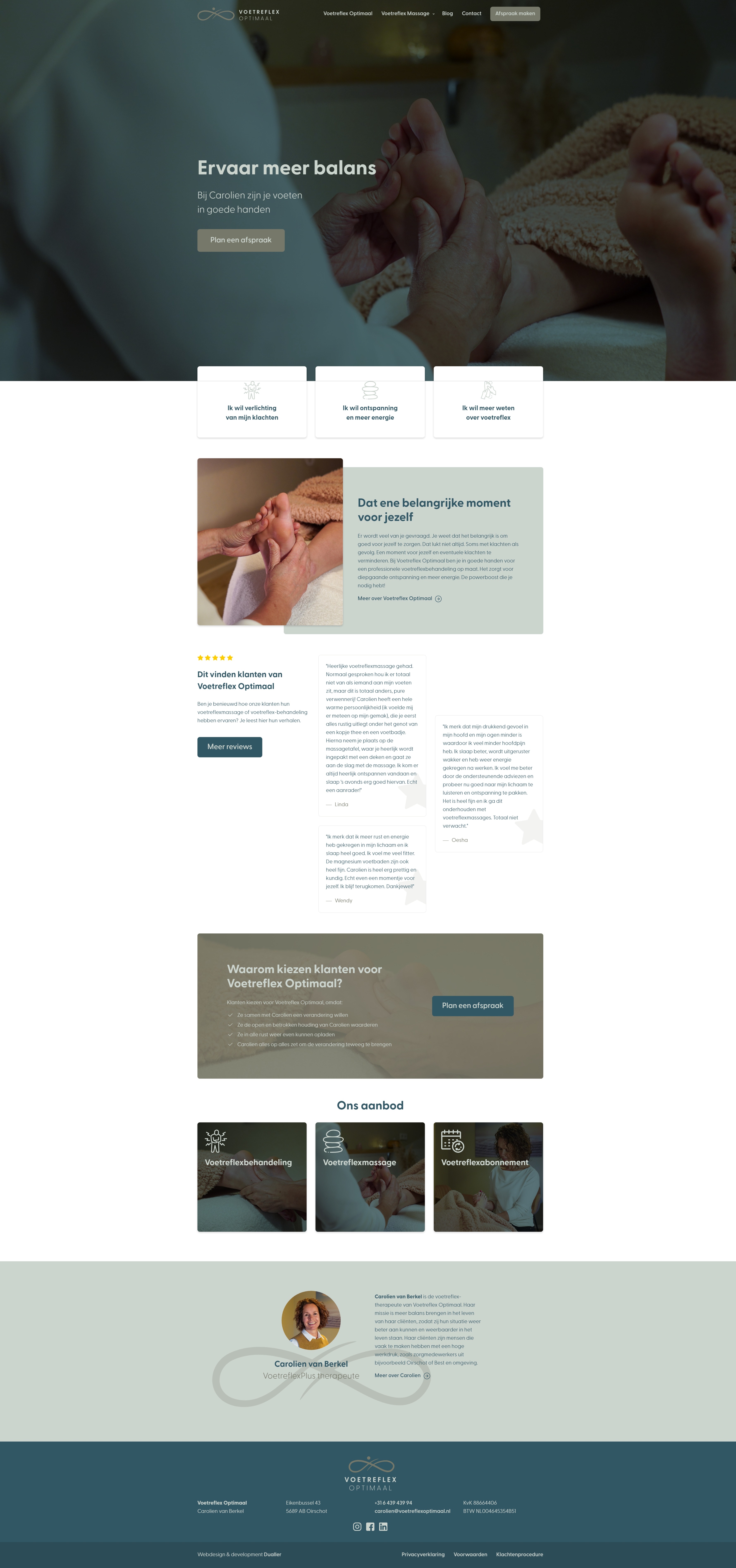 Responsive WordPress website voor Voetreflex Optimaal | Dualler