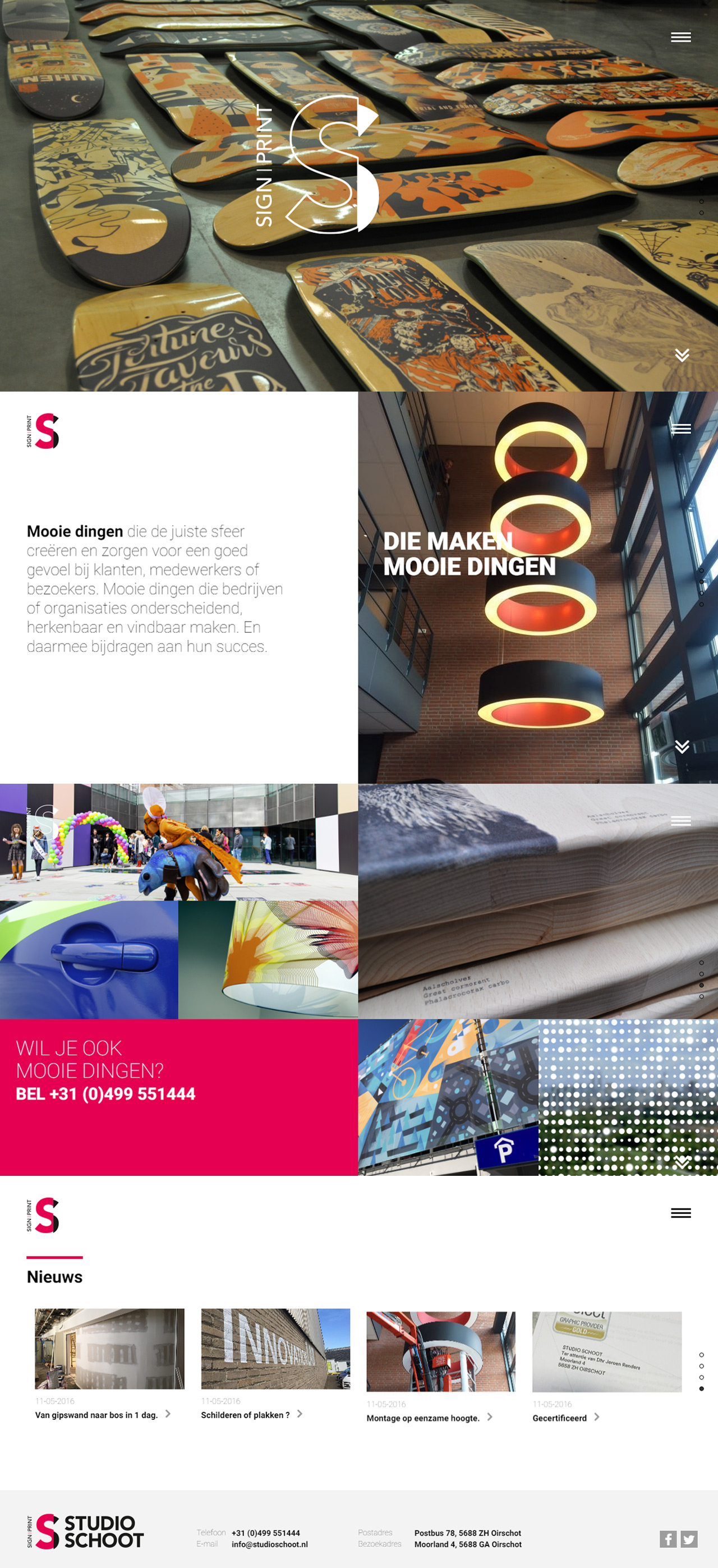 Responsive website met uniek split-scroll effect voor Studio Schoot | Dualler