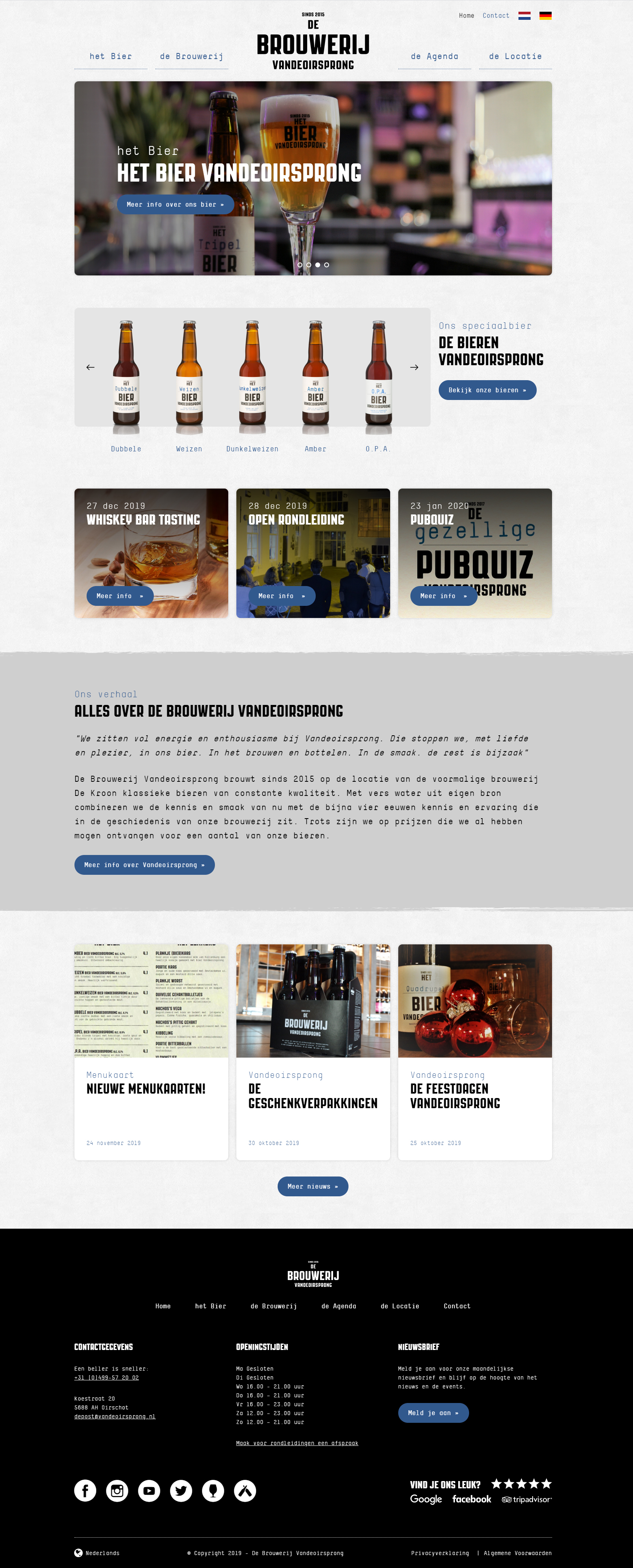 Responsive website voor De Brouwerij Vandeoirsprong | Dualler